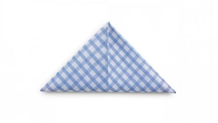 Top view of a folded plaid napkin on a white background