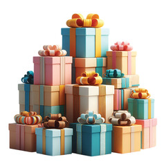 A stack gift box vector isolated on white background 