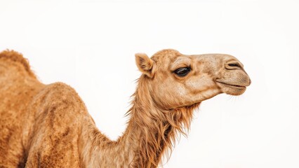 Obraz premium A camel walking on a white background created with generative AI tools