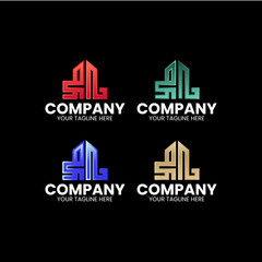 Modern Abstract Building Skyline Logo Vector for Real Estate and Property Branding
