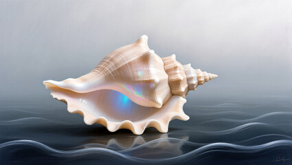 Shells reflect light and beauty on tranquil waters at dawn