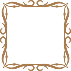 Hand drawn decorative frame vector illustration, simple black and white line art, minimalist square border design, doodle ornamental frame for invitations, cards, and decorative projects