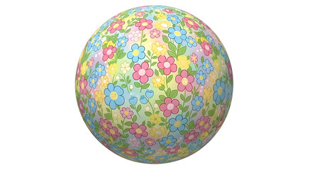 Sphere decorated with colorful flowers.