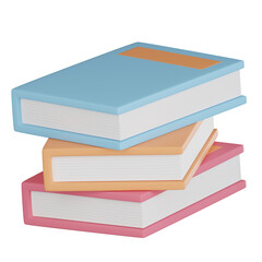 Stack of colorful books icon in 3d style representing education and learning concept