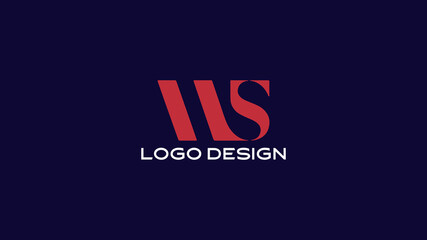 Minimalist WS monogram logo design in elegant red and white over a dark background, suitable for premium branding, corporate identity, and professional marketing use.