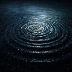 Fototapeta premium Cosmic ripples on a dark water surface. Possible use Space exploration