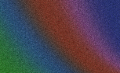 Blurry grainy gradient background in blue red pink and green with abstract noise texture and smooth glow wave