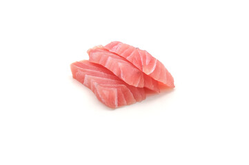 Sashimi made from tuna on a white background. Japanese style food.