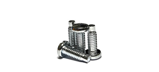 Nuts on a white background. Nuts for fastening devices.