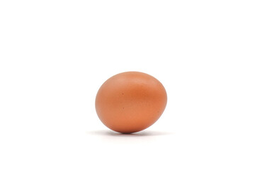 Eggs on a white background are a good source of protein. which helps build and repair worn out parts of the body.