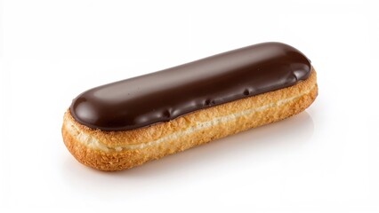 Single chocolate cake on a white background