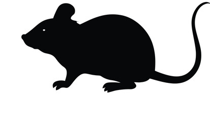 Charming silhouette of a little house mouse