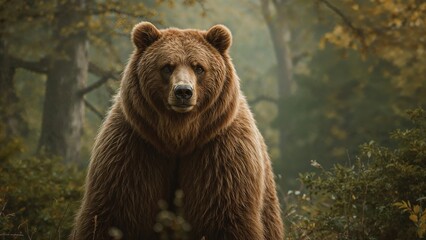 Fototapeta premium Eurasian brown bear species Ursus arctos arctos, commonly called the European brown bear