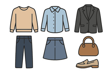 Variety of clothing items including casual and formal styles for modern fashion enthusiasts