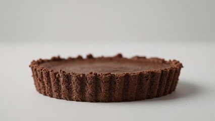 Close-up of a chocolate tart with blurred background