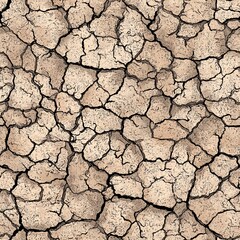 Fototapeta premium A textured surface showing cracks and dry earth, highlighting signs of drought or arid conditions.