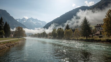 Snowy Mountain Vacation Spot