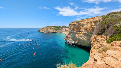 Fototapeta premium Algarve Landscape, Portugal. View of the Atlantic Ocean Coastline