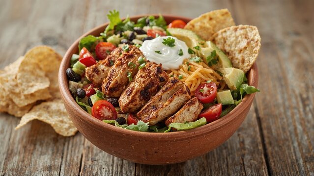 Bowl of Chicken Burrito - Powered by Adobe