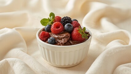 Dessert bowl containing rich chocolate