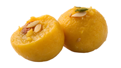 Sweets laddu isolated, cut out on transparent background PNG.