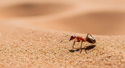 Desert Ant Navigating Sand Dunes