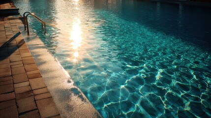 Obraz premium Elegant photo of sunshine on swimming pool.