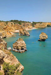 Fototapeta premium Algarve Landscape, Portugal. View of the Atlantic Ocean Coastline