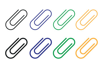 Colorful Paper Clip Icon Set