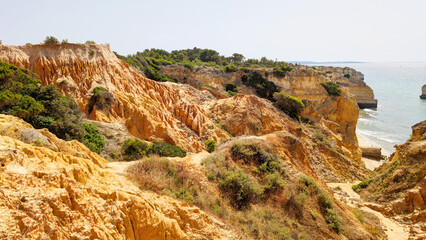 Algarve Landscape, Portugal. A view of a cliffs near Lagos City.