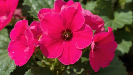 Obraz premium Detailed view of a pink Grandiflora Pelargonium bloom