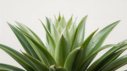 Obraz premium Macro shot of a bright green bromeliad leaf