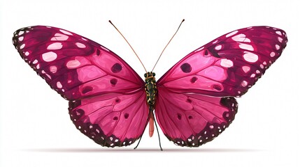 Obraz premium Stunning Pink Butterfly on White Background