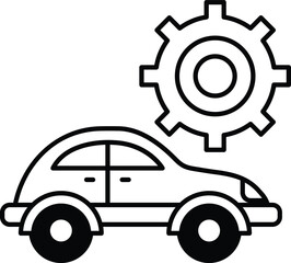 A car with a gear on it