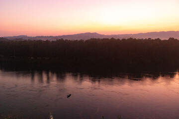 Sunset view at Kaptai Lake – calm and colorful.
