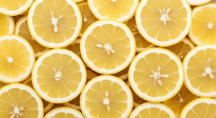 Fresh lemon slices create a vibrant yellow texture filled with juicy citrus flavor
