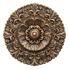 Ornate Bronze Floral Medallion Design.