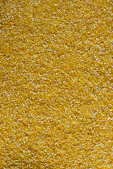 Raw Yellow Corn Grits Close-Up Texture