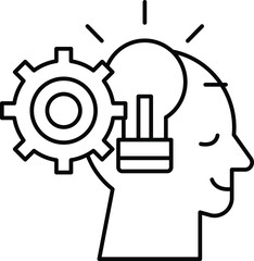 A man's head with a light bulb on it