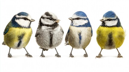 Fototapeta premium Exquisite Collection of Great Tit and Blue Tit Birds Bundle for Wildlife Enthusiasts