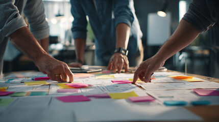 Obraz premium Corporate Meeting with Professionals Reviewing Documents, Analyzing Sales Graphs, and Finalizing Partnership Agreement, Business Executives Signing Contract Agreement in Modern Office with Growth Char