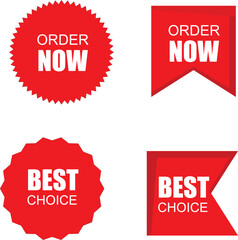 Best Choice, Order Now,  Ribbons, Tags, and Stickers  Red Promotional Labels and Tags 