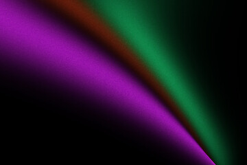 Grainy abstract background with glowing red purple green shape on black, blurred gradient poster banner layout