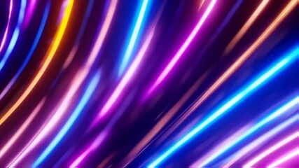 Abstract vibrant neon light lines - Powered by Adobe