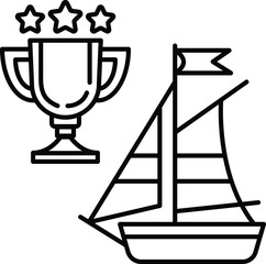 A cup with three stars and a sailboat