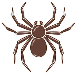 Obraz premium Illustration of a brown spider with eight legs and a round body. A cartoon insect graphic.