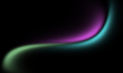 Grainy abstract background with black purple blue green colour wave, glowing texture, smooth dark poster layout