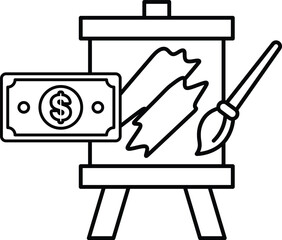 A dollar bill is on a white background