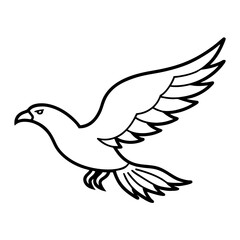 Minimalist Line Art Soaring Eagle Vector Illustration Minimal Eagle Line Drawing, Elegant Soaring Bird Outline Art, Modern Line Art Wildlife