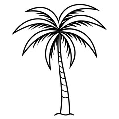 Obraz premium Minimalist Line Art Tropical Palm Tree Vector Illustration Minimal Palm Tree Line Drawing, Elegant Tropical Outline Art, Modern Line Art Palm